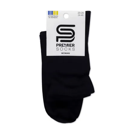 Premier Socks шкарпетки жіночі високі 14В35/1J* рубчик чорні р.23-25