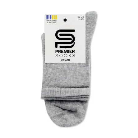 Premier Socks шкарпетки жіночі високі 14В35/1J* рубчик св.сірі меланж р.23-25
