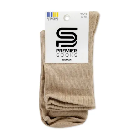 Premier Socks шкарпетки жіночі високі 14В35/1J* рубчик беж р.23-25