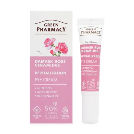 GreenFarmacy крем під очі дамаська троянда + кераміди 15мл