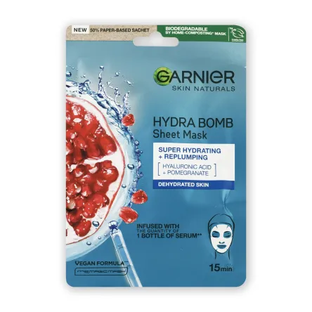 Garnier маска тканинна зволоження+аква бомба 32г