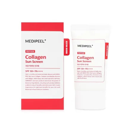 Medi-Peel Red Lacto Collagen сонцезахисний крем для обличчя для звуження пор SPF50 50мл