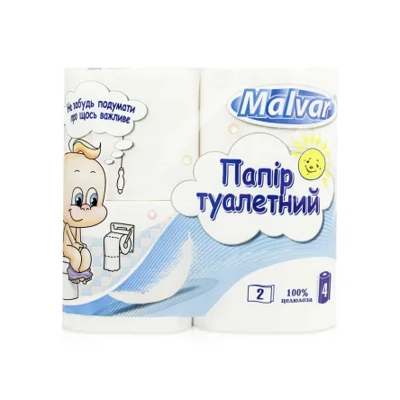 Malvar туалетний папір Малюк 2 шари 4 шт.