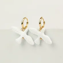 WOD Ptashka сережки 4* № 1 gold white — Photo 2